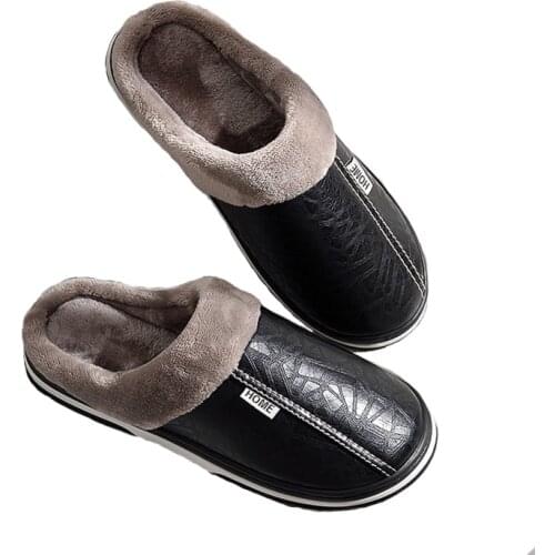 Cotton Slippers Womens Bags With Couples Men Women Home Indoor Large Size Warm Non-slip Thick Bottom Plush Cotton Women Shoes