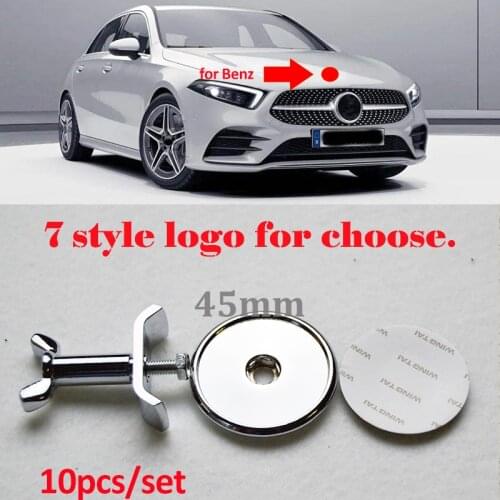 10pcs 45MM Auto Head Bonnet Label Cover Car Front Hood Emblem Cap Covers for W211 W203 W204 W124 W201 W202 W212 W220 W205