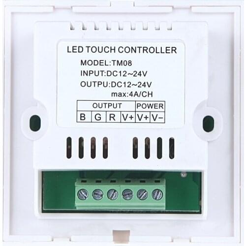 Touch Panel LED Dimmer Controller for 5050/3528 RGB LED Strip Light 12-24V White Drop shipping