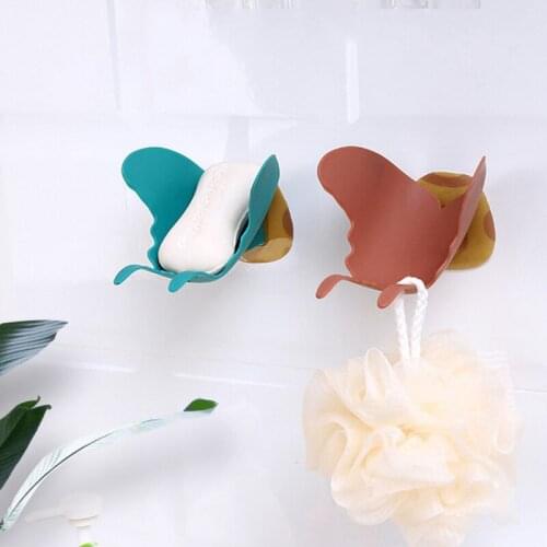 Butterfly Shape Soap Box Drain Soap Holder Box hower Soap Holder sponge Storage Plate Tray Bathroom Supplies Bathroom Gadge