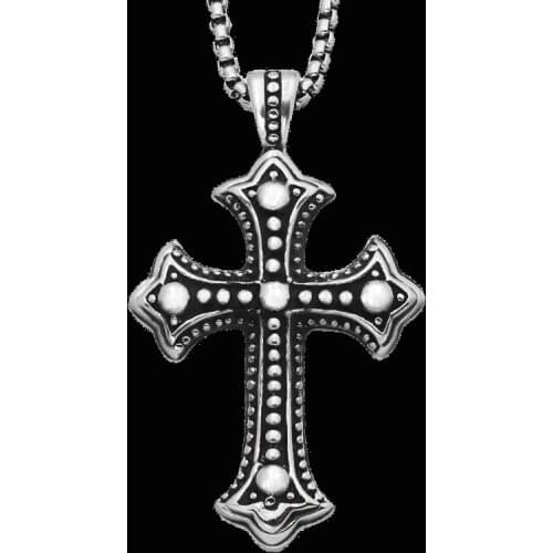 Hip Hop Creative Mens and Womens Stainless Steel Cross Pendant Necklace