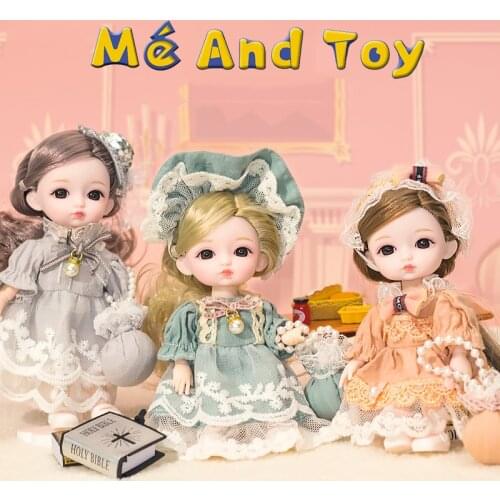 6inch High Quality 1/12 13 Moveable Fashion Jointed Dolls BJD Naked Nude Body Baby Doll With Clothes Figures Toys Children Girl