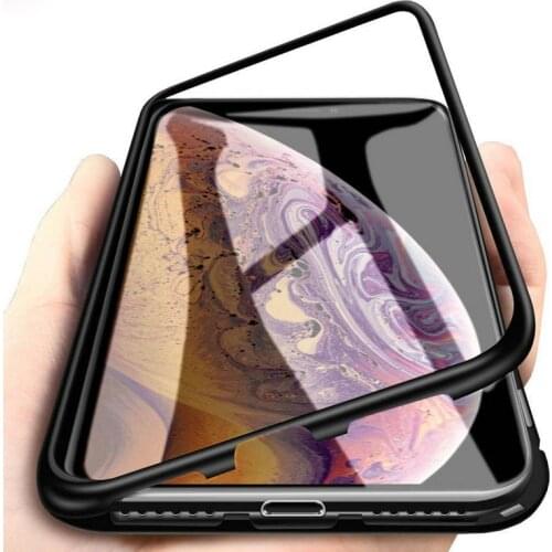 360 Magnetic Adsorption Case for iPhone XR XS Max X Luxury Magnet Tempered Glass Cover for iPhone 7 8 Plus 6 6s 6Plus Cases