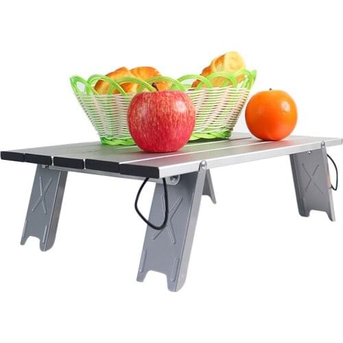 Small Folding Picnic Table Portable Folding Picnic Table Bag-Mini Aluminum Side Table Light Camping Table Outdoor Cooking Back