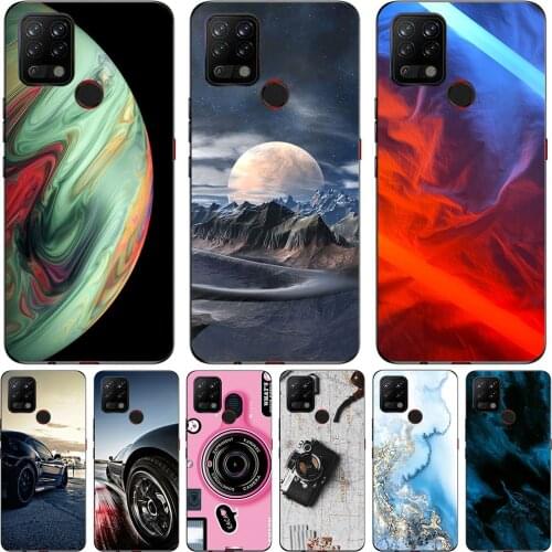 Phone Bags & Case For Tecno Pova 2020 / Pova 2 2021 Cover Soft Silicone Fashion Marble Inkjet Painted Shell Capa