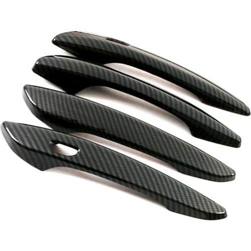 For Mazda CX-30 CX30 CX 30 2020 Carbon Fiber Exterior Door Handle Cover Chromium Styling Moulding Frame Bezel Chrome Car Sticker