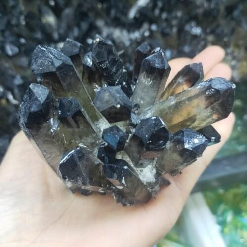 Natural Tea Crystal Cluster Mineral Specimen Smokey Quartz Healing Stones for Teaching Dream Home Decor Raw Crystals