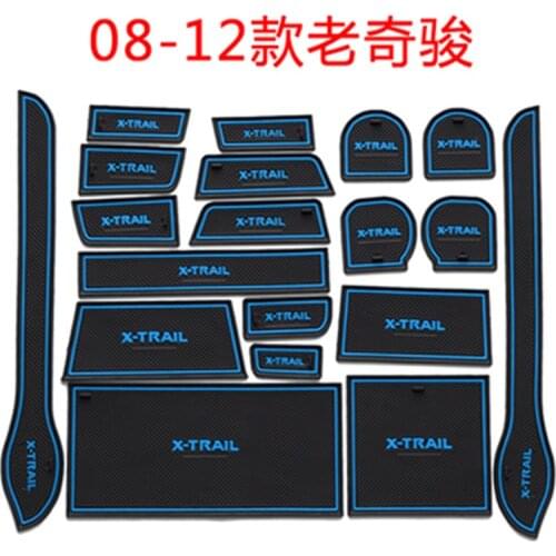 For 2008-2012 Nissan X-Trail T31 Gate Slot Pad Non-slip Cup Mats Anti Slip Door Groove Mat Sticker X Trail Car Accessories