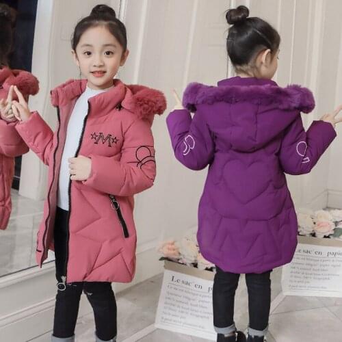 2020 New Children Winter Jacket for Girls Kids Hooded Warm Coats Cotton Padded Parka Cartoon Print Outwear baby girl clothes