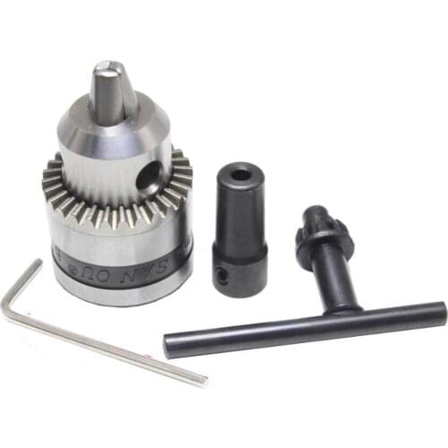 New Drill Chuck 0.6-6mm Mount B10 Taper with 4-14mm Connector Rod Motor Shaft Key Wrench Power Tools electric drill motor