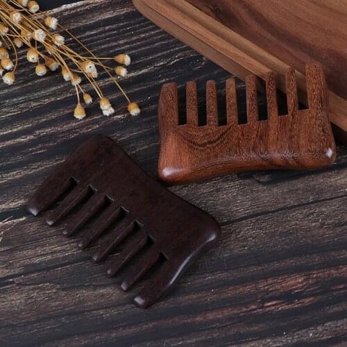 Natural Wood Comb Wooden Wide Tooth Hair Comb Detangler Sandalwood Waist Hair Comb 2 Colors