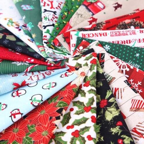 Christmas Baby Cotton Twill Fabric for DIY Bedding Cloth Sewing Pathwork Quilting and Fashion Dress Making Fabrics 20x25cm