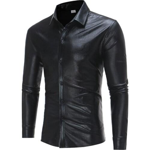 Black Nightclub Shirt Men Nice Fashion Paisley Long Sleeve Mens Dress Shirts Party Casual Shirt Male Camisa Social Masculina XL