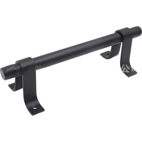 198mm Carbon Steel Iron Barn Door Handle Home wardrobe Wooden Door Handles Black Matte Cabinet Furniture Pull Handle Tools