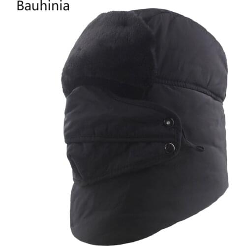 Panama Bomber Hat Men Women Thicken Balaclava Cotton Fur Winter Earflap Keep Warm Caps Russian Skull Mask Bomber Hats