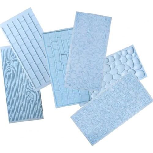 Widely Use 3 Styles Tree Bark Stone Flower Pattern Fondant Mold Kitchen Tool