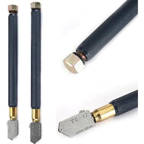 Glass Cutter TC-17 Metal Handle Glass Cutting Hand Tool Automatic Oil Filling Glass Tile Cutting Tool