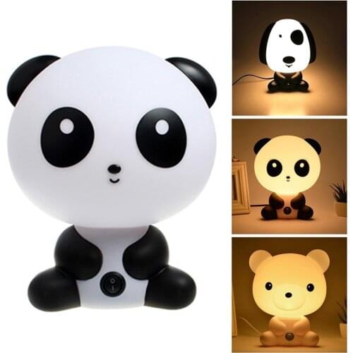LED Night Sleeping Lamp Baby Room Panda/Rabbit/Dog/Bear Cartoon Light Kids Bed Decoration Lamp For Kids Baby Night Light Gift