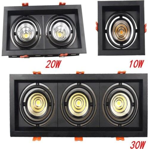 LED downlights LED Spot Super Bright Recessed square COB 10w 20W 30w LED Spot light LED decoration Ceiling Lamp AC110V 220V