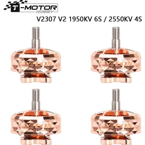 T-Motor VELOX VELOCE V2307 V2 1950KV 6S 2550KV 4S Brushless Motor W/4mmTitanium alloy shaft 5inch propeller for FPV Racing Drone