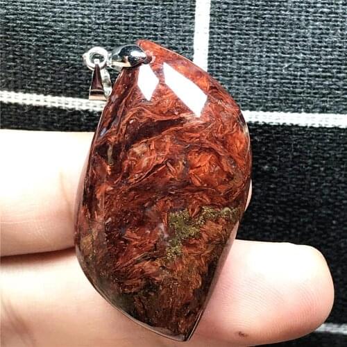Top Natural Yellow Red Pietersite Pendant Jewelry For Woman Man Crystal 40x22x9mm Water Drop Beads Silver Namibia Stone AAAAA