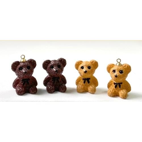 DIY resin three-dimensional bear jewelry accessories earrings pendant mobile phone retro cartoon small pendant