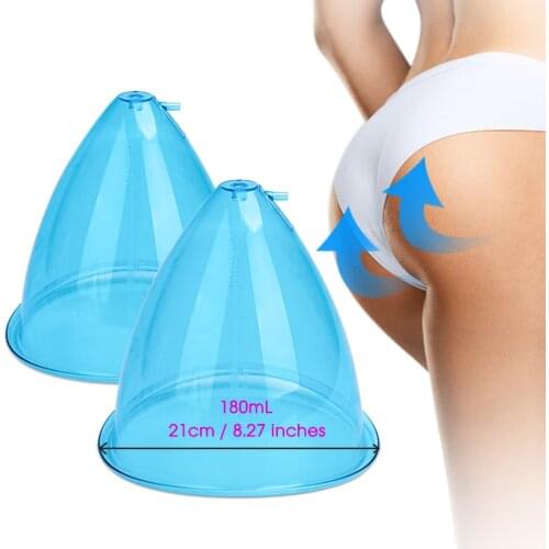2pcs 180ml 21cm XXL Size Plastic Big Cup For Colombian Butt Lift Treatment Buttock Breast Enlargement Vacuum Suction Machine