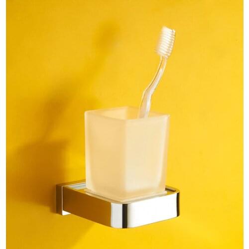 Vidric sanitary ceramic cup whole copper matte chrome-cup brush wash cup bracket kit