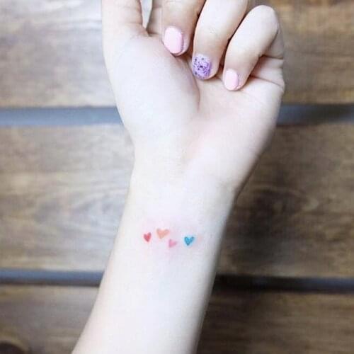 Waterproof Temporary Tattoo Cute Color Love Design Fake Tattoos Flash Tatoo Arm Finger Chest Neck Wrist Body Art for Women Men