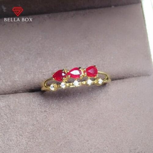 Bella Box Color Tourmaline Ruby Open Rings For Women 925 Sterling Silver Zircon Luxury Wedding Engagement Fine Jewelry Gifts