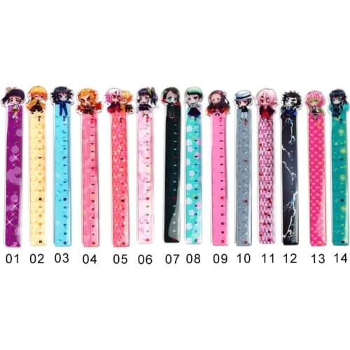 1Pcs Anime Demon Slayer: Kimetsu No Yaiba Kamado Tanjirou Cosplay Ruler For Office School Kids Students Stationery