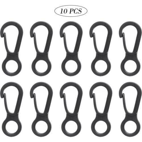 10pcs Nylon Plastic Hooks Mini Small Flag Pole Snap Clip Hooks Durable Bag Parts Outdoor Camp Flagpole Rope Fastener Accessories