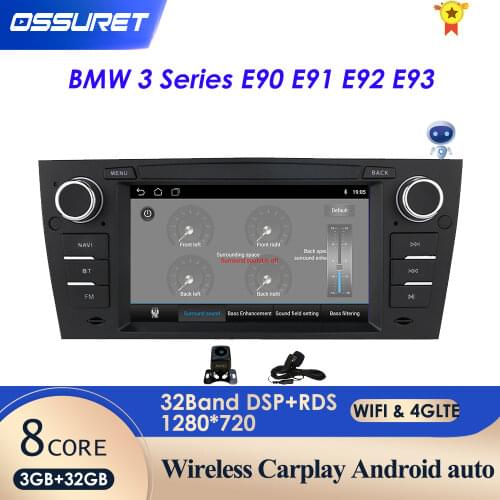 2 Din Android 10 7Inch Quad Core Car Radio Gps for Bmw 3 Series E90 E91 E92 E93 2006-2012 Navi Stereo Multimedia Player USB WIFI
