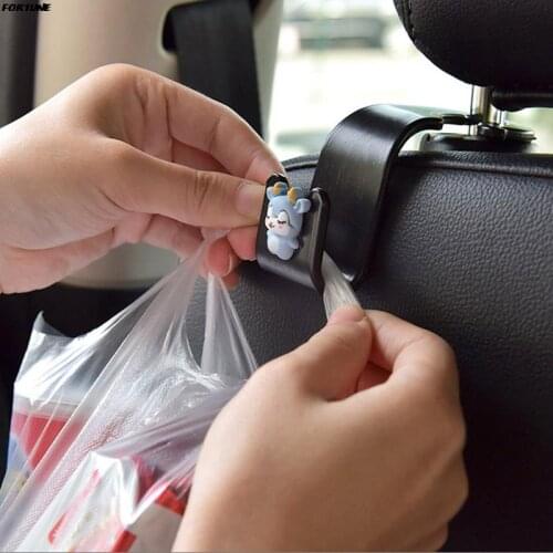 2pcs Cartoon Cute Car Hook Creative Auto Rear Seat Back Hanging Hook Automobile Interior Storage Holder Hooks For Car Tidy Tools