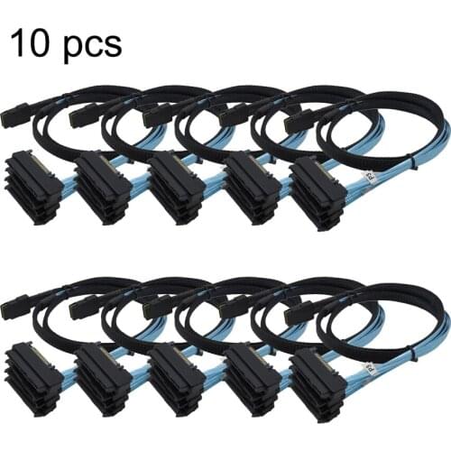 5/10 pcs Mini SAS 36 SFF-8087 to 4 SFF-8482 Connectors with SATA Power 1m 0.5m MiniSAS 4i SFF8087 36P To 4 SFF-8482 SAS Cable