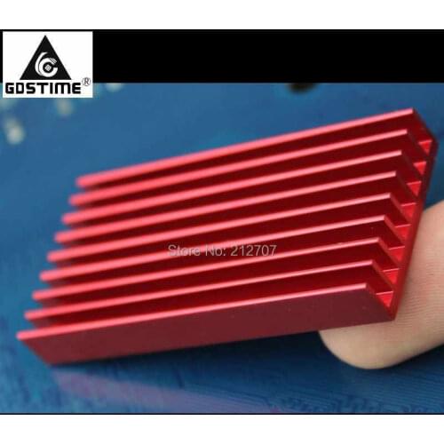 5 Pieces/lot Gdstime 60x30x8mm Red Anodized Heatsink For BTC USB ASIC Bitfury Radiator