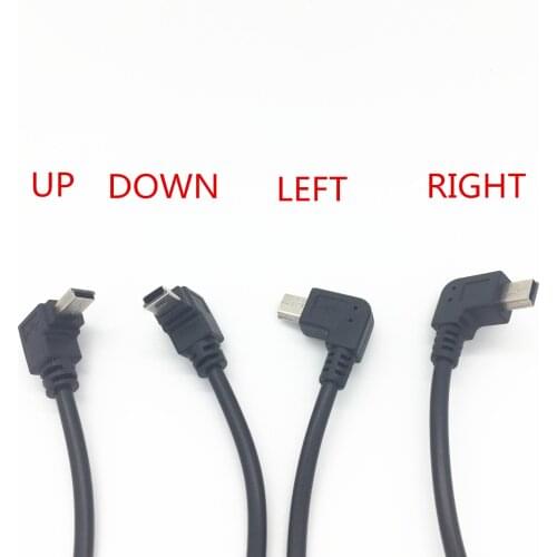 90Degree 4 Angle Mini 5pin USB Male To USB Female Charger Data Adapter Cable