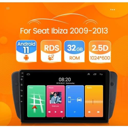 2 DIN Android 11 2G+32G Car Radio for Seat Ibiza 6j 2009 2010 2012 2013 GPS Navigation Radio Audio Stereo Car Multimedia Player