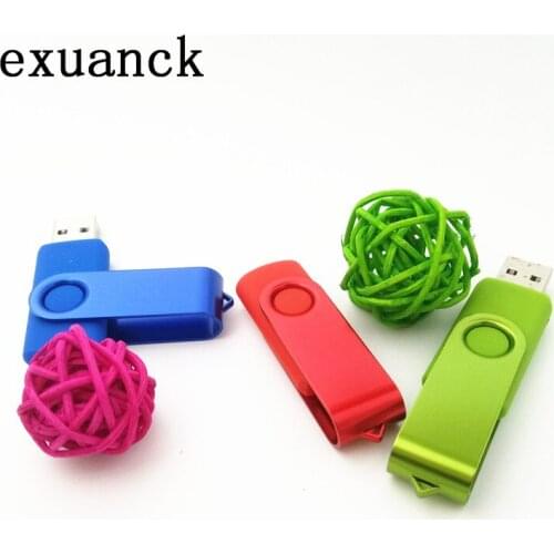 Exuanck usb 2.0 sticks 4GB 8GB 16GB 32GB metal swivel easy External storage usb flash drive pen drive gift usb pendrive