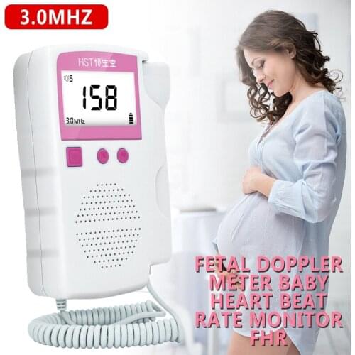 Fetal Doppler Upgraded 3.0MHz Baby Sound Heartbeat Monitor LCD Display Heart Rate Detector Household for Pregnant No Radiation