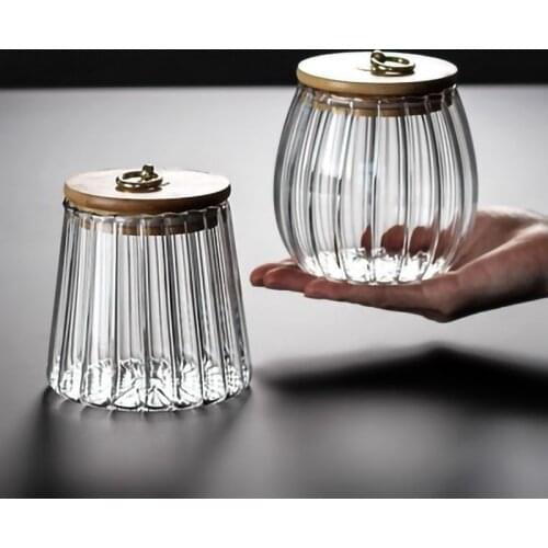 Contracted Sealed Transparent Glass Seasoning Pot Spice Jar With Lid ,Salt Pepper Storage Box Sugar Bowl Kitchen Accessories