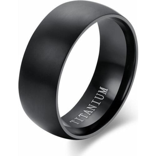 8mm Classic Ring Male 316L Stainless Steel Jewelry Wedding Ring for Man