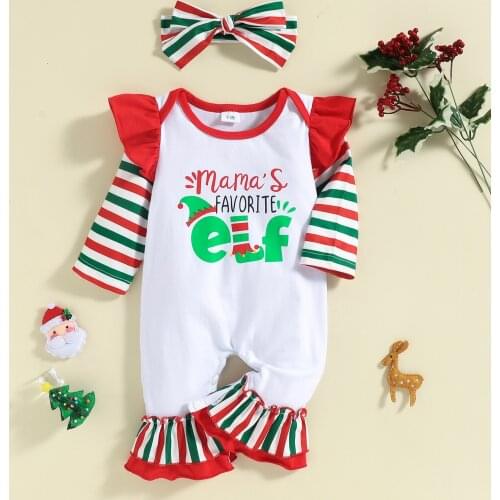 Ma&Baby 0-18M My 1st Christmas Infant Newborn Baby Girls Romper Ruffles Jumpsuit Playsuit Xmas Clothing Costumes D84