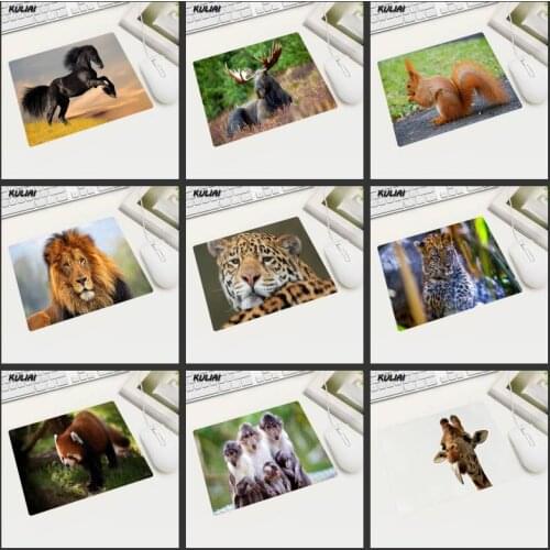 XGZ Various Animals Wallpapers Mouse Pad Small Size Gifts Mat Rubber Rectangle Non-Slip for Family and Friends Company Games