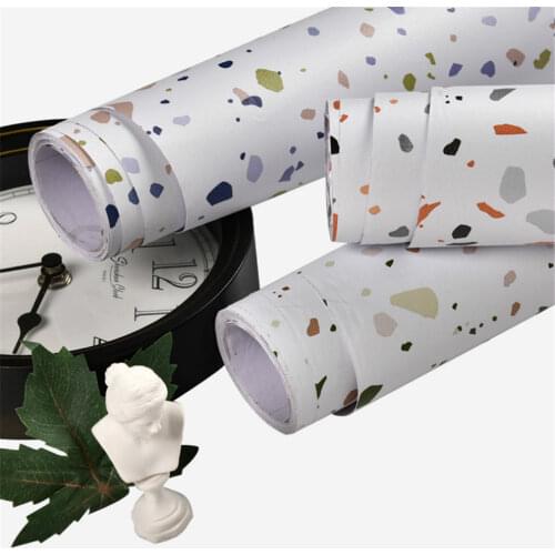 Terrazzo Kitchen Marble Wallpaper Counter Table Decal Waterproof Self Adhesive PVC Wall Paper Bedroom Dining Room Bathroom