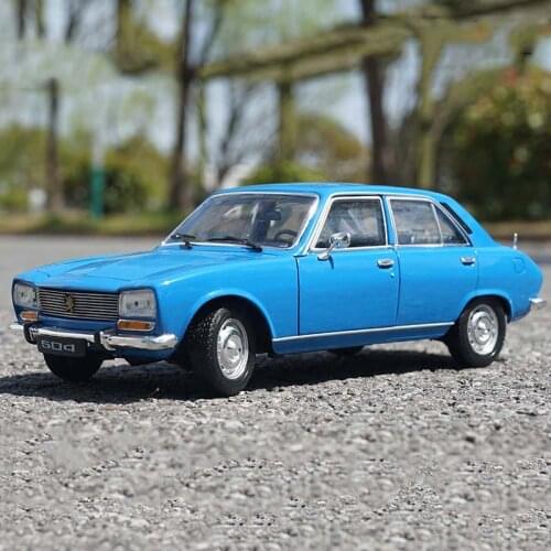 Diecast 1/18 Scale Peugeot 504 1975 Alloy Model Cars Metal Hot Toys Adult Fans Decoration Children Kids Car Gifts Collection
