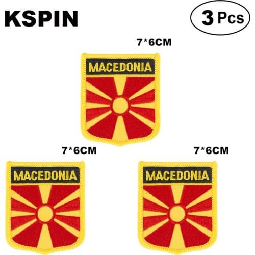 Macedonia Shiled Shape flag patches national flag patches for Cothing DIY Decoration