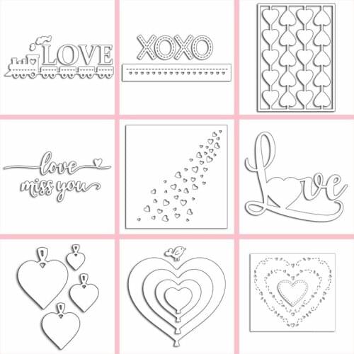 Love Heart Valentine Series Metal Cutting Dies Handicraft Scrapbooking Template Decoration Paper Card Album Making Stencil