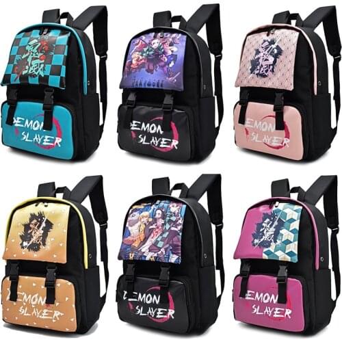 Anime Attack on Titan Brand New Demon Slayer Blade Nezuko Tanjirou Inosuke Zenitsu, Etc. Waterproof Fabric Daily Backpack