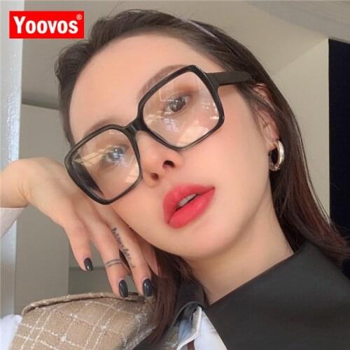 Yoovos Square Women Glasses Frame 2021 Men Anti Blue Light Vintage Eyeglasses Fashion Clear Lens Glasses Optical Spectacle Frame